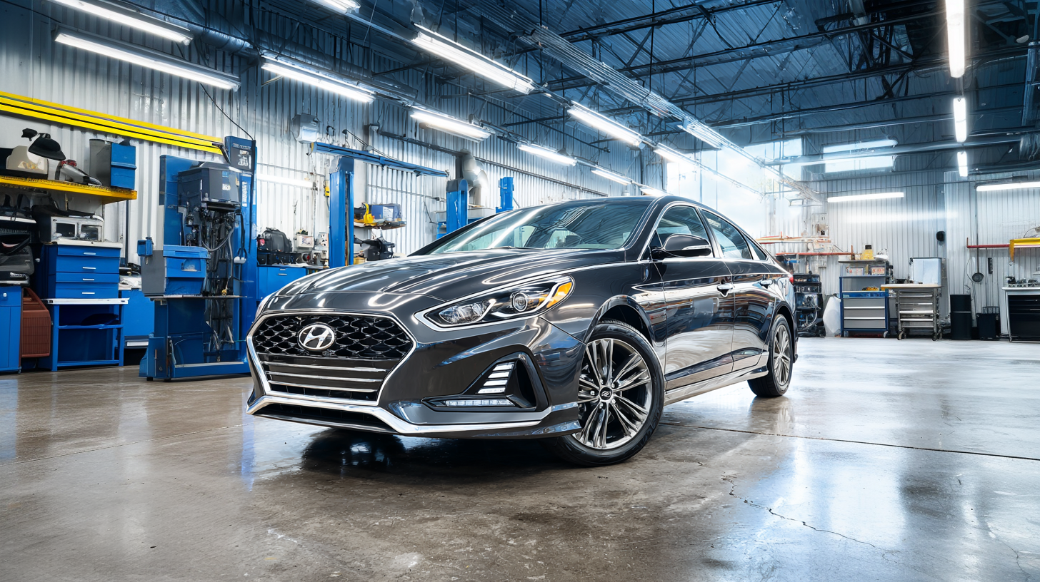 Professional Hyundai technician performing quality service at Napleton Downtown Hyundai in Chicago