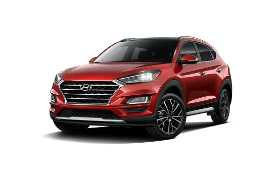 Blue Hyundai SUV showcasing 10-year/100,000-mile warranty