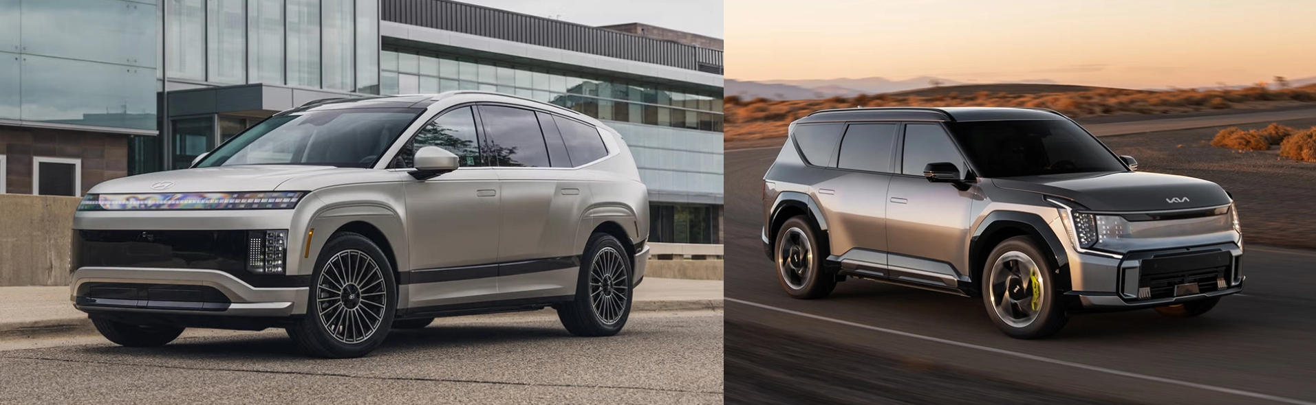 Driver cockpit and screens in a Hyundai electric SUV